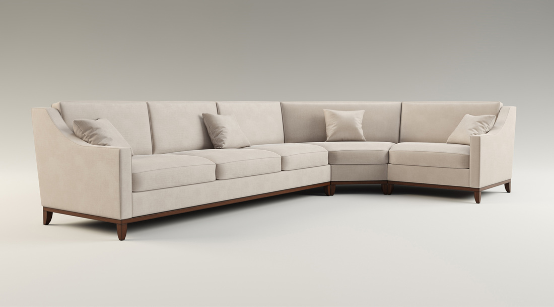 Cream corner sofa 3D