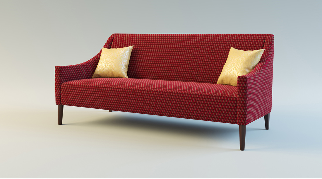 Red formal sofa 3D