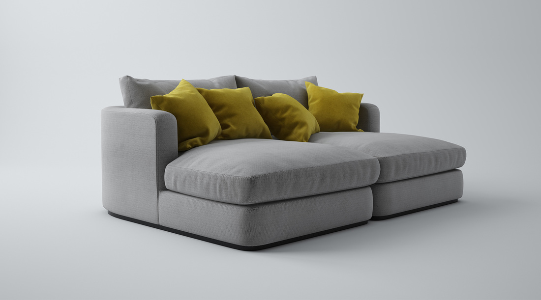 Grey snug sofa 3D