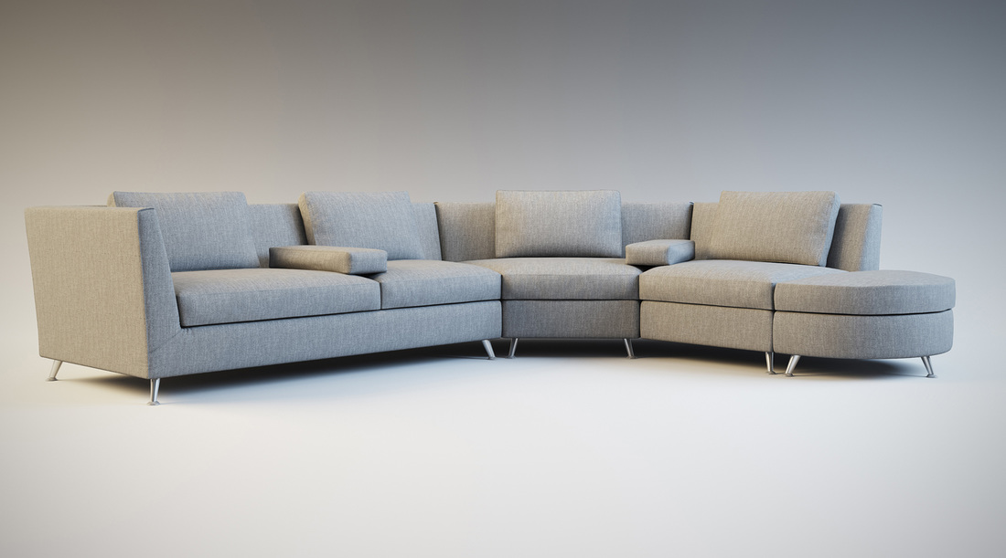 Light grey corner sofa 3D