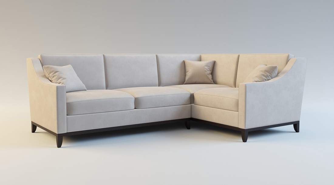 Cream corner sofa 3D